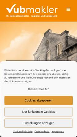 Vorschau der mobilen Webseite www.vub-makler.de, vub makler