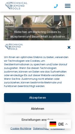 Vorschau der mobilen Webseite www.bdmdiamant.de, bdm Diamantwerkzeuge GmbH