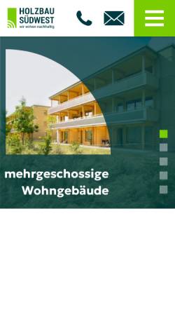 Vorschau der mobilen Webseite www.holzbau-suedwest.de, Holzbau Südwest GmbH - wir wirken nachhaltig