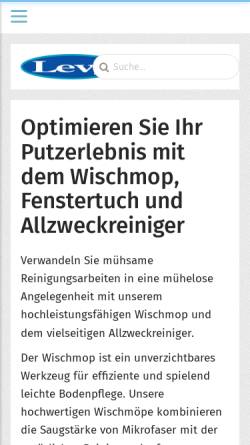 Vorschau der mobilen Webseite www.glanztuch.de, Reinigungsprodukte Levy