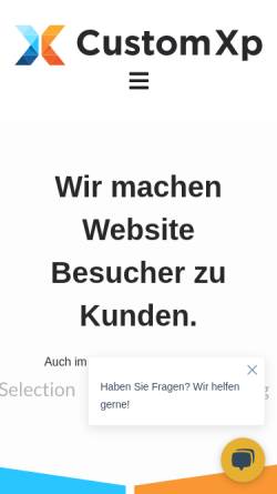 Vorschau der mobilen Webseite customxp.io, CustomXP