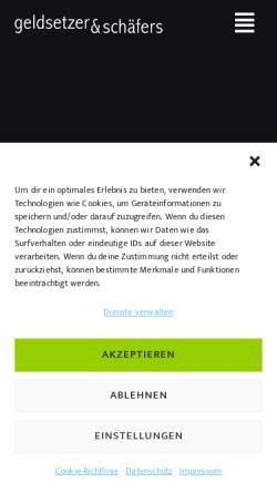 Vorschau der mobilen Webseite geldsetzer.de, Geldsetzer & Schäfers GmbH