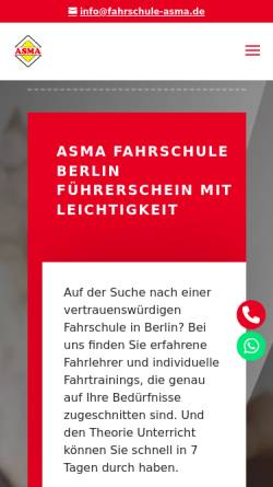 Vorschau der mobilen Webseite www.fahrschule-asma.com, Asma Fahrschule