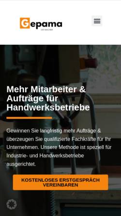 Vorschau der mobilen Webseite gepama.de, Gepama GbR