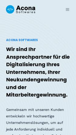 Vorschau der mobilen Webseite www.acona-softwares.de, ACONA Softwares