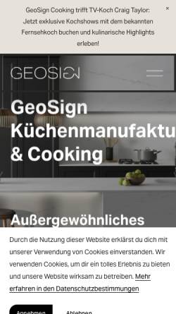 Vorschau der mobilen Webseite www.geo-sign.de, GeoSign Küchenmanufaktur