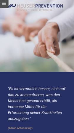 Vorschau der mobilen Webseite heuser-prevention.de, Heuser Prevention UG (haftungsbeschränkt)
