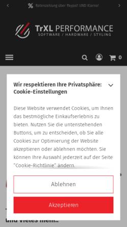 Vorschau der mobilen Webseite www.trxl-performance.de, TrXL Performance