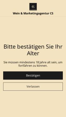 Vorschau der mobilen Webseite weincs.de, Wein & Marketingagentur CS