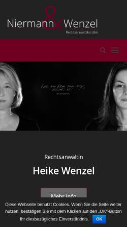 Vorschau der mobilen Webseite www.nw-recht.de, Rechtsanwaltskanzlei Niermann & Wenzel GbR