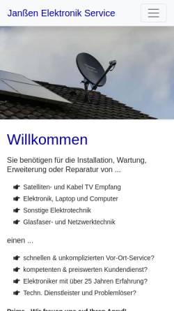 Vorschau der mobilen Webseite janssen-wangerland.de, Janßen Elektronik Service