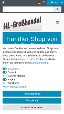 Vorschau der mobilen Webseite www.hl-grosshandel.com, HL Handelsgesellschaft mbH