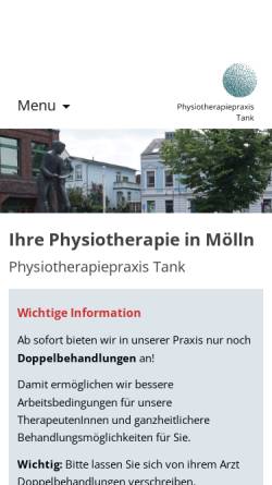Vorschau der mobilen Webseite www.physiotherapie-moelln-tank.de, Physiotherapiepraxis Tank in Mölln