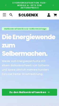 Vorschau der mobilen Webseite www.solgenix.de, SolGenix GmbH