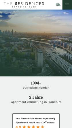 Vorschau der mobilen Webseite www.the-residences-boardinghouse.de, The Residences Boardinghouse