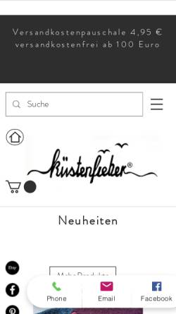 Vorschau der mobilen Webseite kuestenfieber-design.de, Küstenfieber®