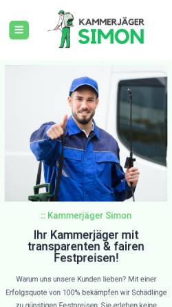 Vorschau der mobilen Webseite kammerjaeger-simon.de, Kammerjäger Simon