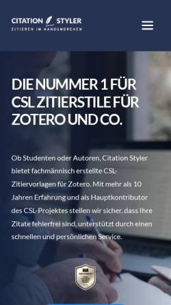 Vorschau der mobilen Webseite citationstyler.com, Citation Styler