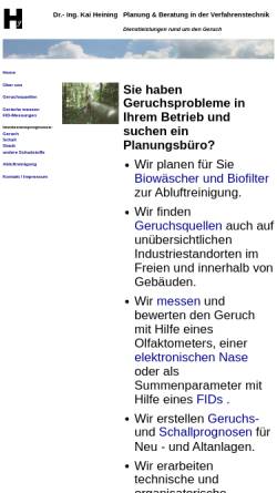 Vorschau der mobilen Webseite www.heining.de, Dr.-Ing. Kai Heining - Planung & Beratung in der Verfahrenstechnik