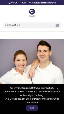 Vorschau der mobilen Webseite zahnaerzte-focht.de, Focht und Focht