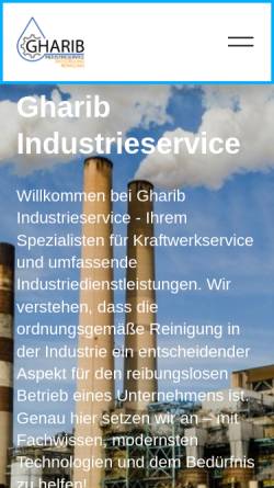Vorschau der mobilen Webseite www.gharib-industrieservice.de, Gharib Industrieservice