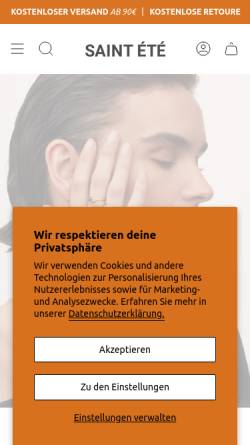 Vorschau der mobilen Webseite saint-ete.com, SAINT ÉTÉ e.U