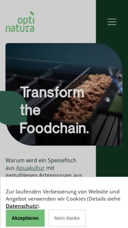 Vorschau der mobilen Webseite www.optinatura.at, Optinatura Feed GmbH