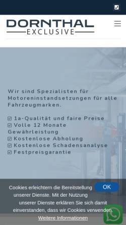 Vorschau der mobilen Webseite dornthal-exclusive.de, Dornthal Exclusive GmbH