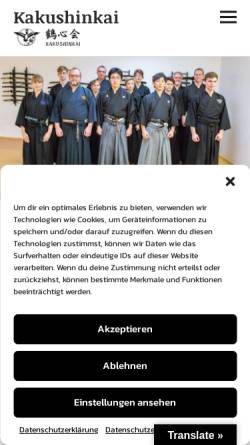 Vorschau der mobilen Webseite www.mugai-ryu.net, Kakushinkai Iaido