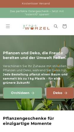 Vorschau der mobilen Webseite gruene-wurzel.de, GSG GmbH