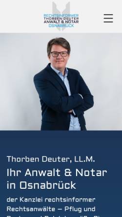 Vorschau der mobilen Webseite anwaltsnotar-deuter.de, Thorben Deuter