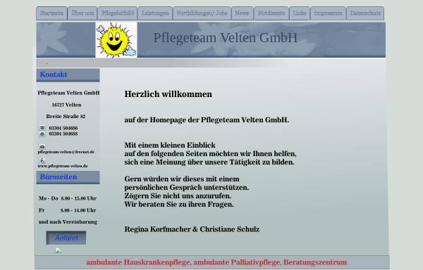 Vorschau von www.pflegeteam-velten.de, Ambulante Hauskrankenpflege