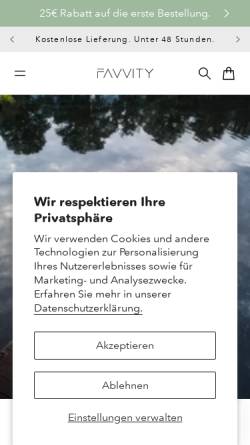 Vorschau der mobilen Webseite favvity.com, Favvity GbR