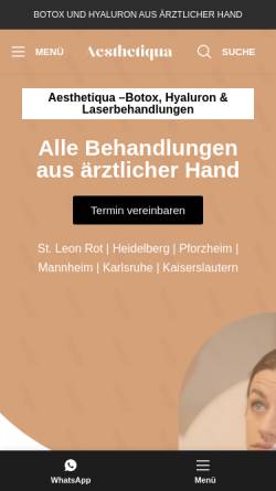 Vorschau der mobilen Webseite www.aesthetiqua.de, Aesthetiqua GmbH