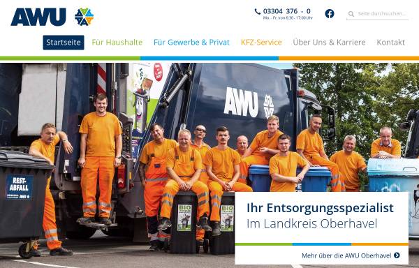 Vorschau von www.awu-oberhavel.de, AWU Oberhavel GmbH