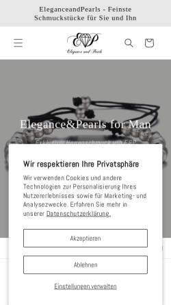 Vorschau der mobilen Webseite eleganceandpearls.de, Elegance and Pearls