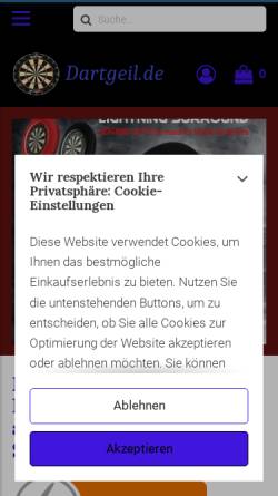 Vorschau der mobilen Webseite dartgeil.de, Rudis Dartshop