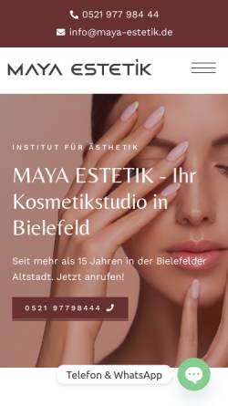 Vorschau der mobilen Webseite maya-estetik.de, Maya Estetik