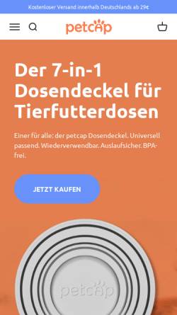 Vorschau der mobilen Webseite petcap.de, Multicap GmbH