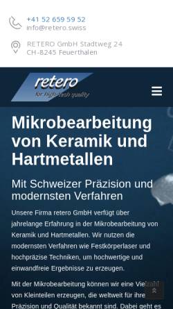 Vorschau der mobilen Webseite retero.ch, Retero GmbH