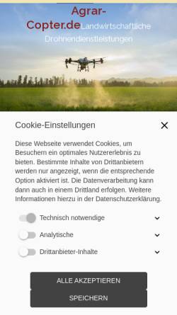 Vorschau der mobilen Webseite agrar-copter.de, Agrar-Copter