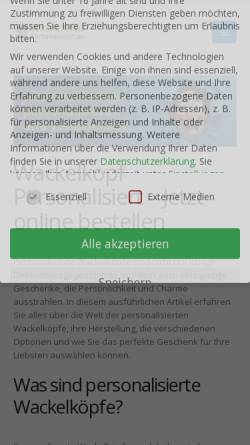 Vorschau der mobilen Webseite www.wackelkopf-personalisiert.de, Wackelkopf personalisiert - Ayhan Balin