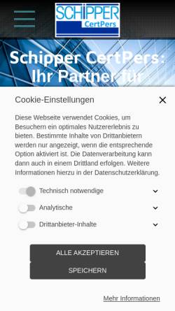 Vorschau der mobilen Webseite www.schipper-certpers.de, Schipper CertPers UG (haftungsbeschränkt)
