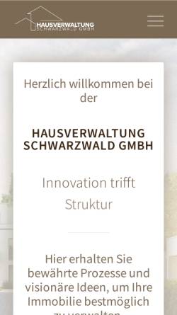 Vorschau der mobilen Webseite , Hausverwaltung Schwarzwald GmbH