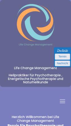 Vorschau der mobilen Webseite praxis.life-change-management.de, LCM Praxis für Psychotherapie und Naturheilkunde