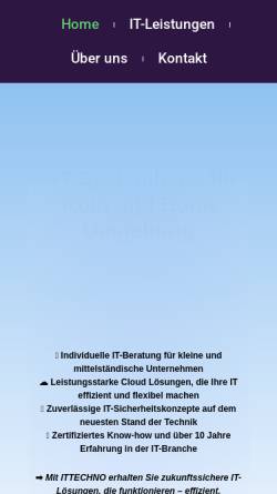 Vorschau der mobilen Webseite ittechno.de, IT Techno