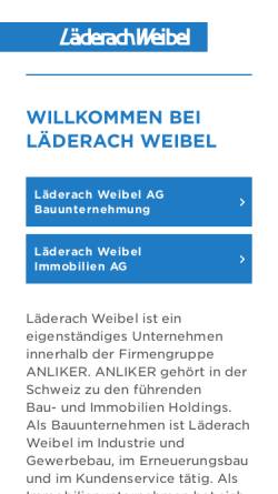 Vorschau der mobilen Webseite www.laederachweibel.ch, Läderach Weibel AG