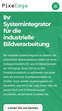 Vorschau der mobilen Webseite pixel-edge.de, PixelEdge GmbH