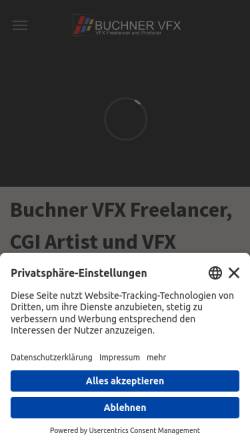 Vorschau der mobilen Webseite www.3d-production.com, Buchner VFX