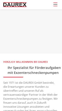 Vorschau der mobilen Webseite www.daurex.com, Daurex